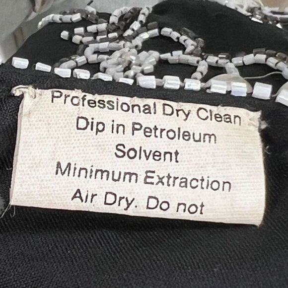 Vintage PATRA Black White Sequined Silk Top 8‎ - Picture 12 of 13